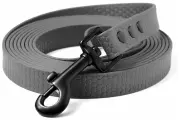 Поводок из биотана 3 м, ширина 20 мм, Woofy Iron , прорезиненный, водостойкий, серый