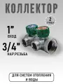Коллектор регулирующий для водоснабжения под евроконус 1 х 3/4 - 2 отвода ZEISSLER ZSc.401.0602NE