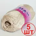 Пряжа SEAM Анна 20 (Сеам), св. бежевый - 503, 100% мерсеризованный длинноволокнистый хлопок, 5 мотков, 50 г, 330 м.