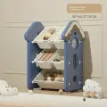 Стеллаж для хранения детских игрушек в домашней гостиной для хранения детских вещей