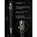 Шариковая ручка Bastion в футляре, подарочная, карбоново-стальная, серебряно-черная