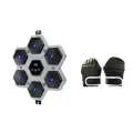 Музыкальный боксерский тренажер Target Boxing, Bluetooth, световой отклик, серый с черными перчатками