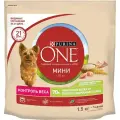 PURINA ONE мини контроль веса для взрослых собак маленьких пород с индейкой и рисом (0,6 кг х 8 шт)