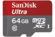 Карта памяти SanDisk Ultra microSDXC Cl.10 UHS-I 100MB/s 64 GB, R/W=100/10 (SDSQUNR-064G-GN3MN)