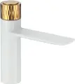 Смеситель для раковины Savol S-601810WB нажимной, белый, золотой, китайский
