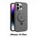 Чехол для iPhone 14 Plus с MagSafe и кольцом подставкой, цвет черный матовый