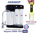 Автомат питьевой воды с системой обратного осмоса Аквафор Морион DWM-102S PRO (с краном) в комплекте с TDS-метром.