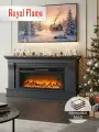 Камин электрический напольный Royal Flame модель Monaco в цвете серый графит с очагом с дровами Vision 42 LOG