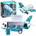 Самолет грузовой Санитарный с машинками с дымом свет звук в кор six-six-Zero