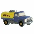 Ёлочная игрушка ЗИЛ с цистерной Пиво (Фарфоровая мануфактура)