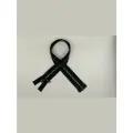 Молния декоративная,45см, тракторная со стразами , тип 5, черный,1 замок.1шт.