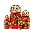 Матрешка Золотая Хохлома, 5 мест, 10см