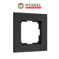 Рамка из металла на 1 пост Werkel AluMax W0013508 черный алюминий