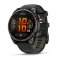 Смарт-часы Garmin Fenix 8 PRO 47 mm, AMOLED Sapphire, угольно-черный DLC, пепельно-черный силиконовый ремешок