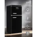 Холодильник TESLER RT-152 BLACK, 128л, двухкамерный, ретро-стиль, А+