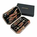 Маникюрный набор Zinger MSFE-804 G, 10 предметов, натуральная кожа, позолоченный/бронза