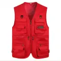 Жилет с карманами для рыбалки, охоты, рабочий, красный, 2XL