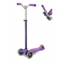 Детский самокат Micro Maxi Deluxe Pro LED, 3-х колесный, до 50кг, Сиреневый