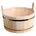 Шайка-таз из липы, 15 л, круглая, пластиковая вставка, вставка: пластиковая