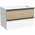 Тумба под раковину Sancos Delta 80 DL80W дуб светлый/белый