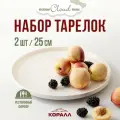Тарелки набор из 2 шт. 25 см. фарфор обеденные белые с бортом Cloud