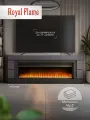 Камин электрический напольный Royal Flame модель MODERN 60 серый графит из МДФ, с очагом Vision 60 LED с кристаллами, обогревом и эффектом реального пламени