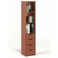 Стеллаж БАНГА-35, вишня, с ящиками и открытой полкой, (ВхШхГ) 177,2х36,8х32,6 см, ЛДСП