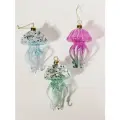 Медузки Стеклянные фигурки на елку стекло 3шт