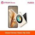 Nubia Flip 5G Глобальная версия 6,9 дюйма Snapdragon 7 Gen 1, аккумулятор 4310 мАч, 33 Вт, зарядка, карманные складные камеры с искусственным интеллектом, 50 МП Европейская версия, 12GB 512GB, Золотой, 12ГБ, 512ГБ, Sunshine Gold