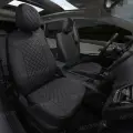 Чехлы Автопилот для Ford Focus III Sport/Titanium Sd/Hb/Wag с 11г. (с подлокотником). Экокожа, ромб, черный, черный.