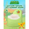 Детский горшок Ми-ми-мишки, от 1 года до 3-х лет, зеленый, с защитой от брызг