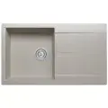 Мойка для кухни каменная POLYGRAN GALS-860, серый, врезная, квадратная, с крылом (Серый №14)