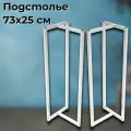 Подстолье консольного стола 73 см, ножки узкого столика, цвет белый