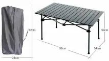 Стол реечный 90см для туризма и отдыха складной алюминиевый 95х55м