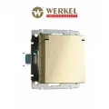 Розетка влагозащ. с зазем. с защит. крышкой и шторками Werkel W1171210, цвет шампань рифленый, IP44