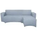 Чехол на диван угловой с оттоманкой справа, цвет Серый