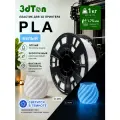 Светящийся PLA пластик для 3D принтера 1 кг, белый/синий ПЛА, 1 кг
