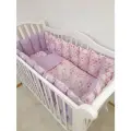 Комплект бортиков в кроватку из 7 предметов для новорожденных и малышей Mamdis сиреневый