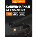 Кабель-канал черный 40х25, 2 метра, упаковка 20 штук TDM Electric