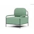 Кресло Novelti Gufo LUX Bravo Wasabi (67х72х65 см), букле, цвет мятный, с подлокотниками