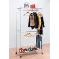 Вешалка напольная для одежды большая Tatkraft EMPIRE с 2 полками и 2 планками