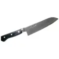 Нож кухонный Сантоку 170мм, молибден-ванадиевая сталь, рук. стабилизирован. Древесина