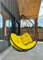 Подвесное кресло-кокон SEVILLA Черный без стойки + подушка Relax желтый
