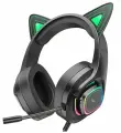 Наушники Hoco W107 Cute Cat Gaming с подсветкой Elf cat эльфийская кошка