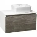 Тумба с раковиной Runo Бари 80, железный камень (раковина Lavello, с отверстием под смеситель)