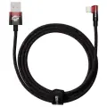 Кабель USB BASEUS MVP 2 Elbow-shaped Fast Charging, USB - Lightning, 2.4А, 2 м, черно-красный, угловой