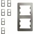 Рамка Schneider Electric Glossa двухместная вертикальная платина (комплект из 6 шт)