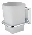 Стакан для ванной с настенным держателем, матовое стекло/ хром, WasserKRAFT Leine K-5028
