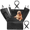 Автогамак для перевозки животных Место Бро, цвет черный, влагозащитная ткань, ремень для крепления к ошейнику, 133*140см