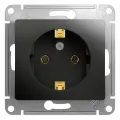 4 шт. Systeme Electric Glossa Антрацит, Розетка с заземлением, 16А, GSL000743
